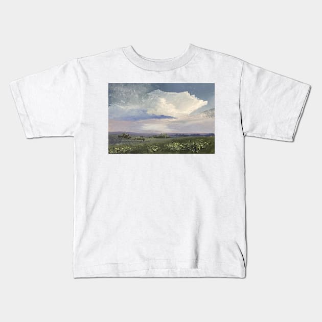 Thunderstorm Landscape Oil on Canvas Fine Art Kids T-Shirt by Gallery Digitals